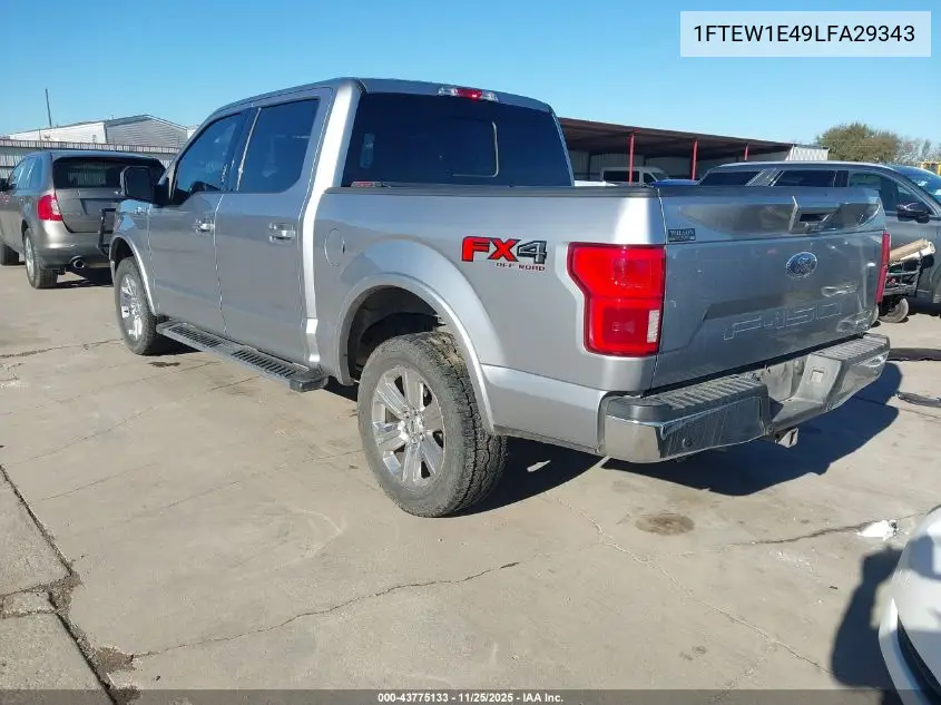 1FTEW1E49LFA29343 2020 Ford F-150 Lariat