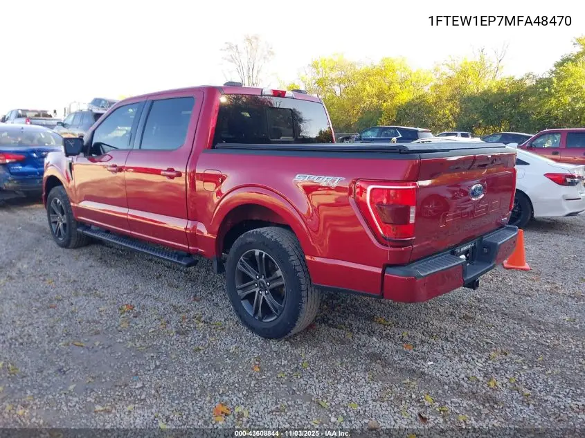 1FTEW1EP7MFA48470 2021 Ford F-150 Xlt