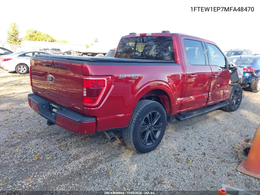 1FTEW1EP7MFA48470 2021 Ford F-150 Xlt