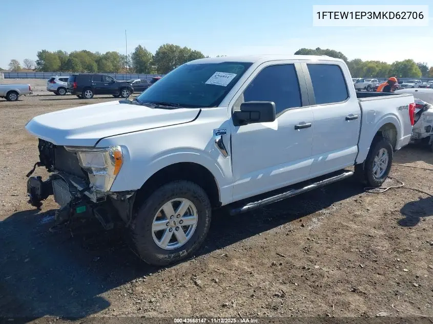 1FTEW1EP3MKD62706 2021 Ford F-150 Xlt