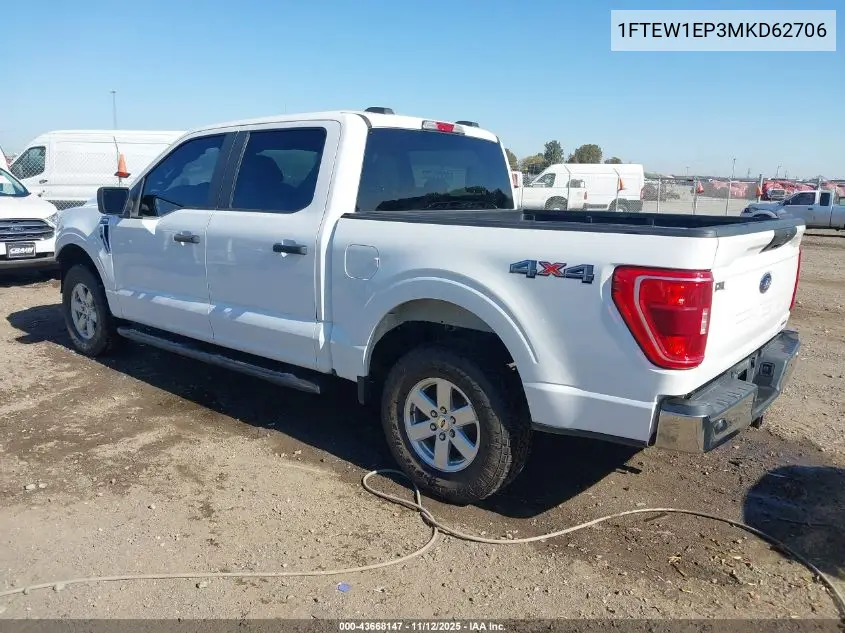 1FTEW1EP3MKD62706 2021 Ford F-150 Xlt