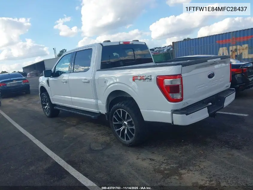 1FTFW1E84MFC28437 2021 Ford F-150 Lariat