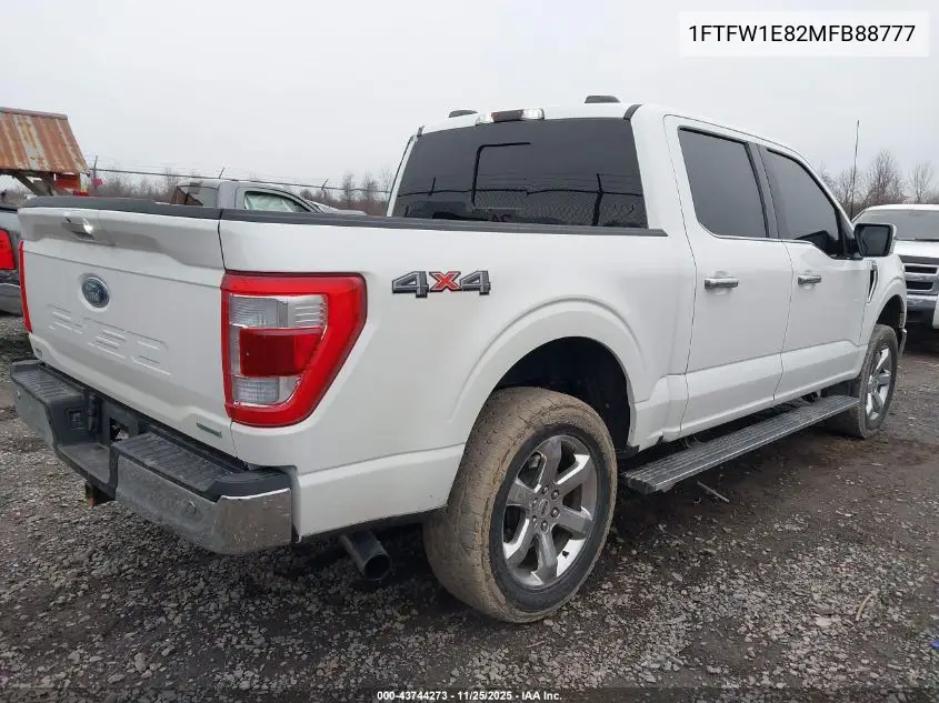 1FTFW1E82MFB88777 2021 Ford F-150 Lariat