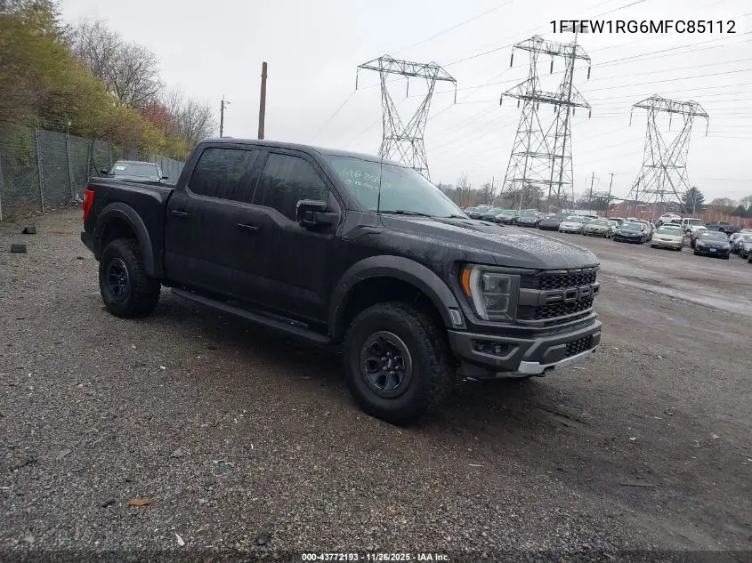 1FTFW1RG6MFC85112 2021 Ford F-150 Raptor