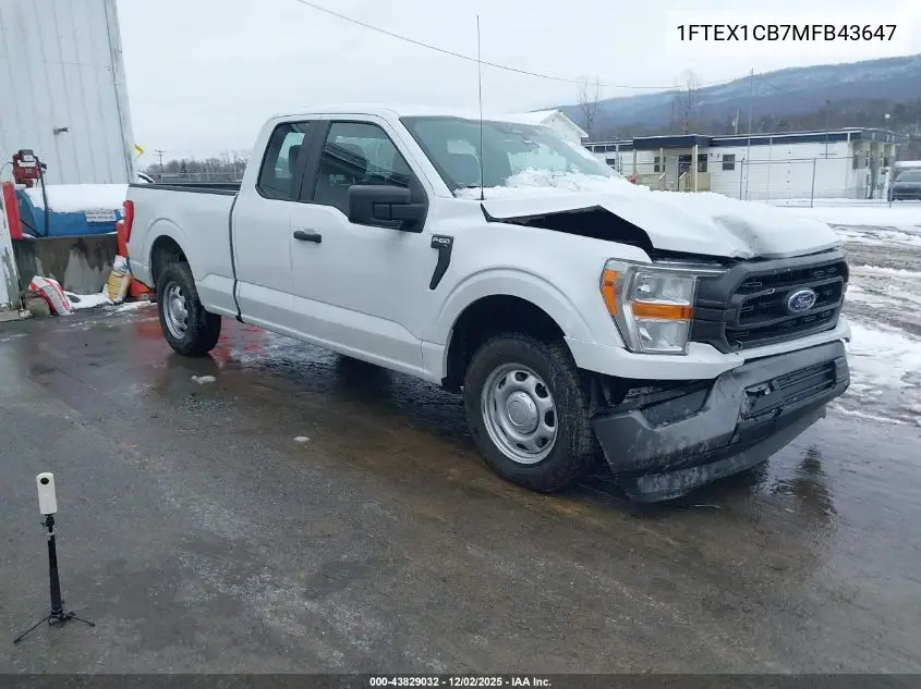 1FTEX1CB7MFB43647 2021 Ford F-150 Xl