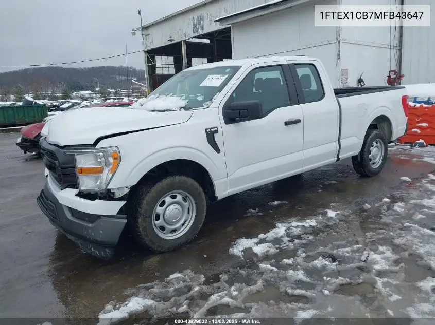 1FTEX1CB7MFB43647 2021 Ford F-150 Xl