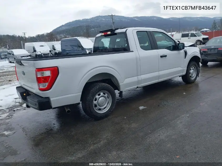 1FTEX1CB7MFB43647 2021 Ford F-150 Xl