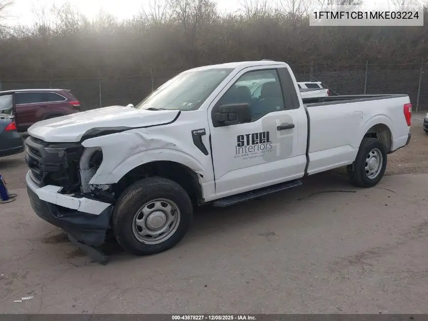 1FTMF1CB1MKE03224 2021 Ford F-150 Xl