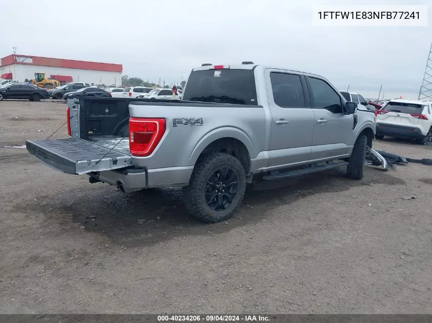 1FTFW1E83NFB77241 2022 Ford F-150 Xlt