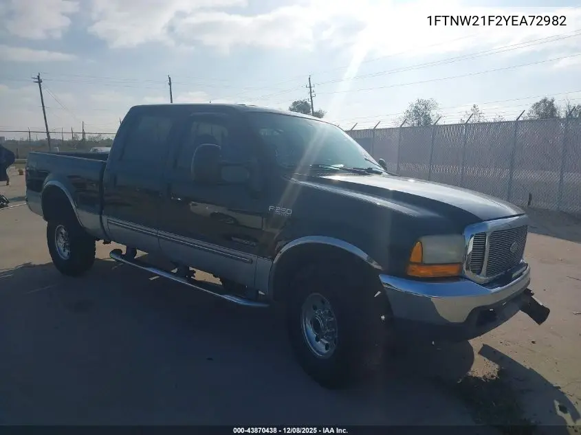 1FTNW21F2YEA72982 2000 Ford Super Duty F-250 Lariat/Xl/Xlt