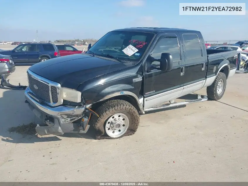 1FTNW21F2YEA72982 2000 Ford Super Duty F-250 Lariat/Xl/Xlt