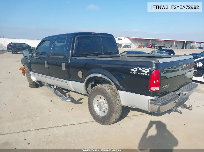 1FTNW21F2YEA72982 2000 Ford Super Duty F-250 Lariat/Xl/Xlt