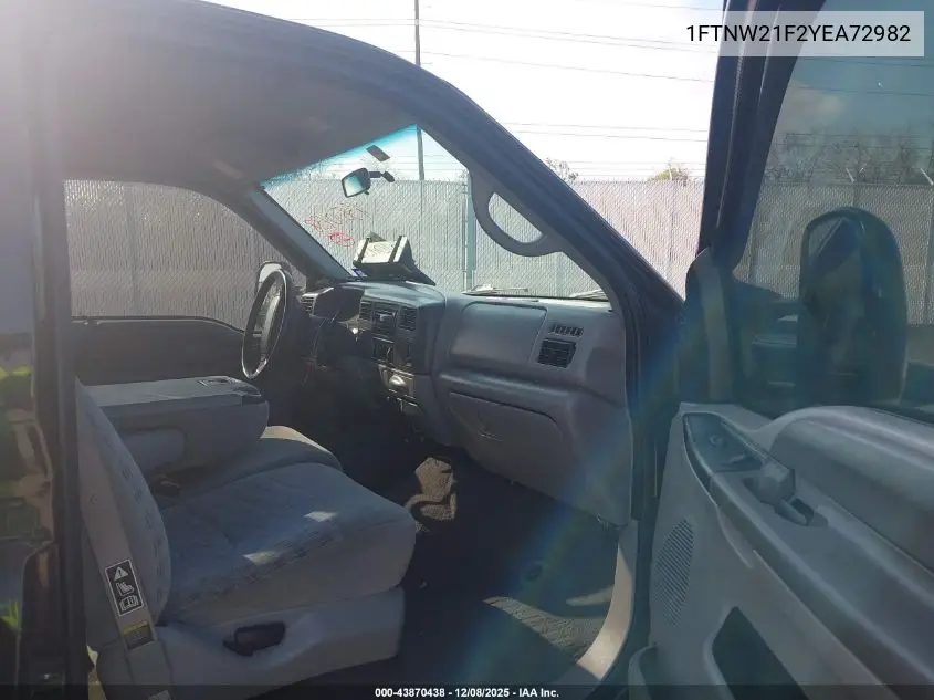 1FTNW21F2YEA72982 2000 Ford Super Duty F-250 Lariat/Xl/Xlt