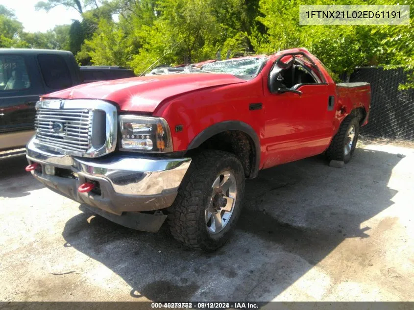 2002 Ford Super Duty F-250 Lariat/Xl/Xlt VIN: 1FTNX21L02ED61191 Lot: 40279752