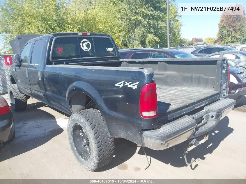 1FTNW21F02EB77494 2002 Ford F-250 Lariat/Xl/Xlt