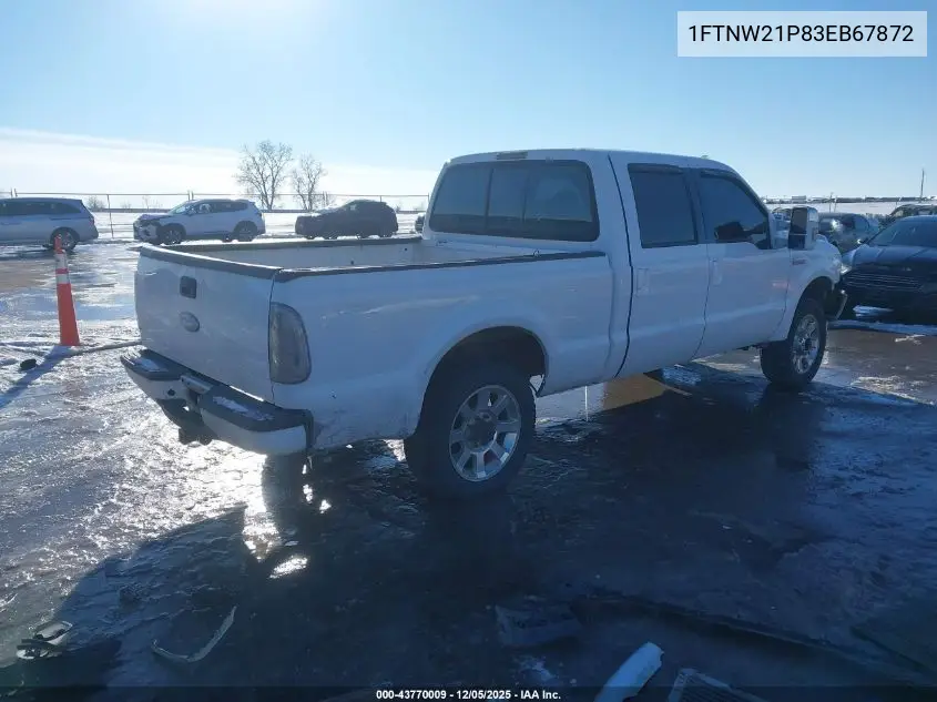 1FTNW21P83EB67872 2003 Ford F-250 Lariat/Xl/Xlt