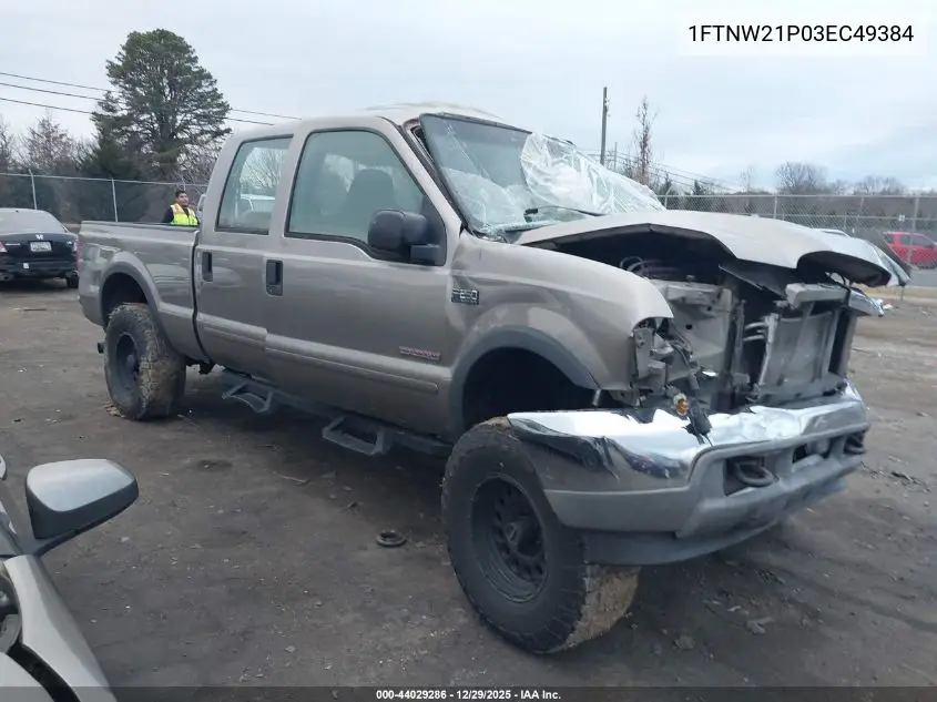 1FTNW21P03EC49384 2003 Ford F-250 Lariat/Xl/Xlt