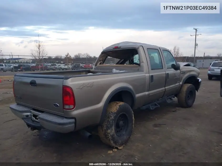 1FTNW21P03EC49384 2003 Ford F-250 Lariat/Xl/Xlt