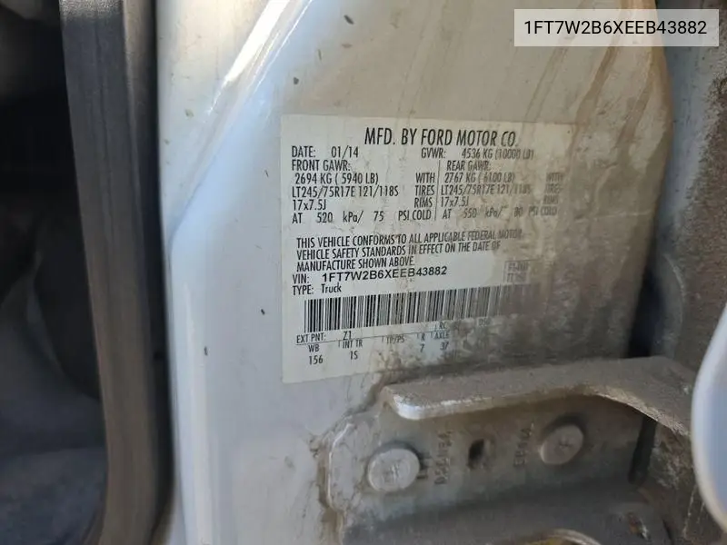 1FT7W2B6XEEB43882 2014 Ford F-250 Xl