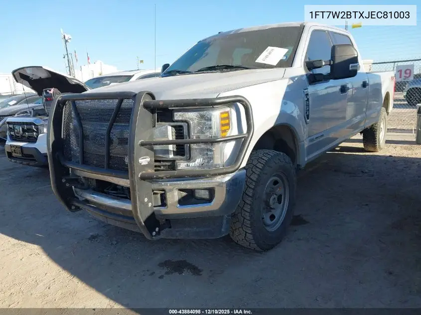 1FT7W2BTXJEC81003 2018 Ford F-250 Xlt