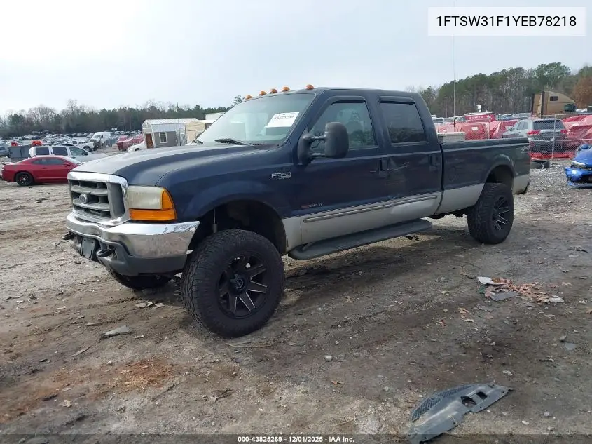 1FTSW31F1YEB78218 2000 Ford F-350 Lariat/Xl/Xlt