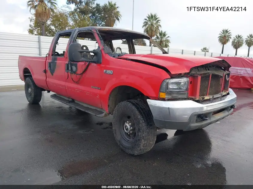 1FTSW31F4YEA42214 2000 Ford F-350 Lariat/Xl/Xlt