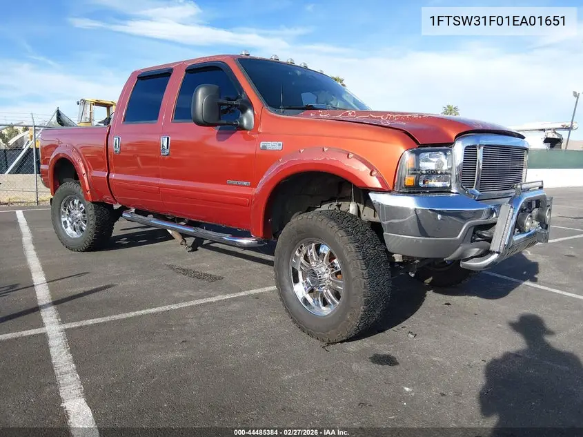 1FTSW31F01EA01651 2001 Ford F-350 Lariat/Xl/Xlt
