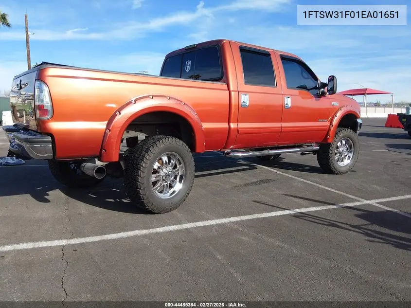 1FTSW31F01EA01651 2001 Ford F-350 Lariat/Xl/Xlt