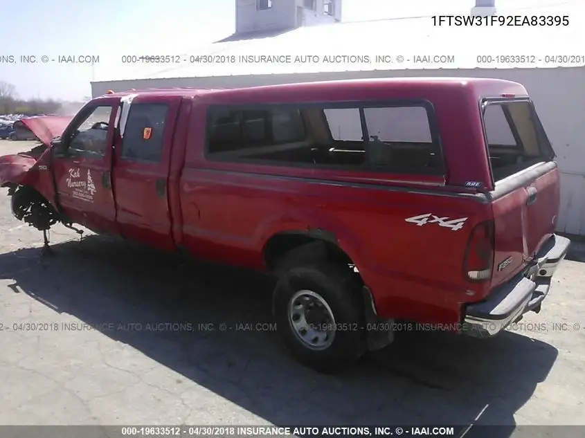1FTSW31F92EA83395 2002 Ford Super Duty F-350 Srw Xlt/Lariat/Xl