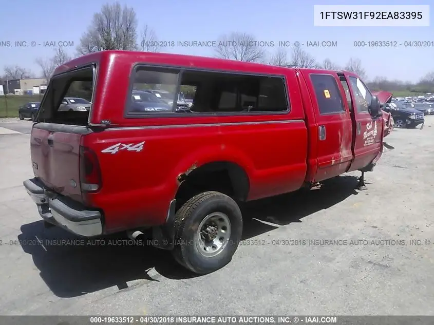 1FTSW31F92EA83395 2002 Ford Super Duty F-350 Srw Xlt/Lariat/Xl