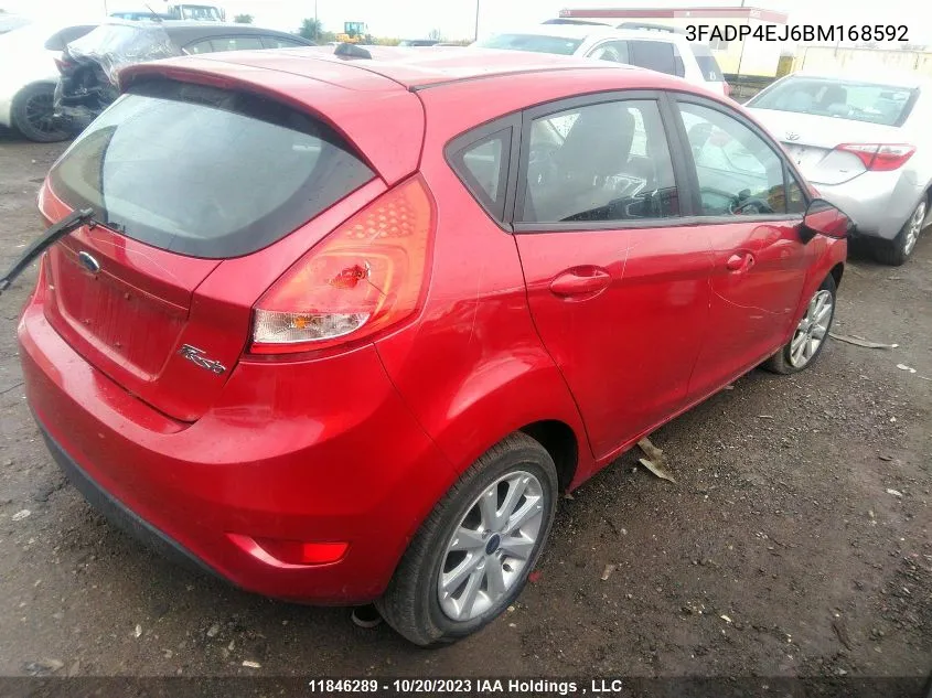 2011 Ford Fiesta Se VIN: 3FADP4EJ6BM168592 Lot: 11846289