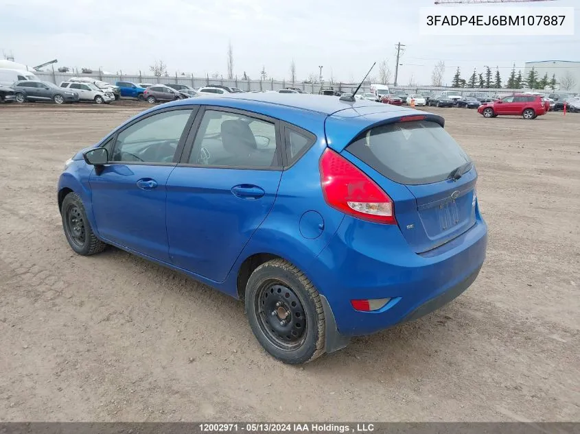 2011 Ford Fiesta Se VIN: 3FADP4EJ6BM107887 Lot: 12002971