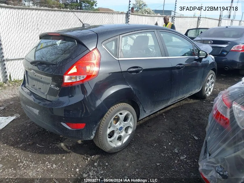 2011 Ford Fiesta Ses VIN: 3FADP4FJ2BM194718 Lot: 12003271