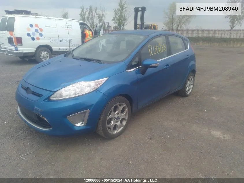 2011 Ford Fiesta Ses VIN: 3FADP4FJ9BM208940 Lot: 12006006