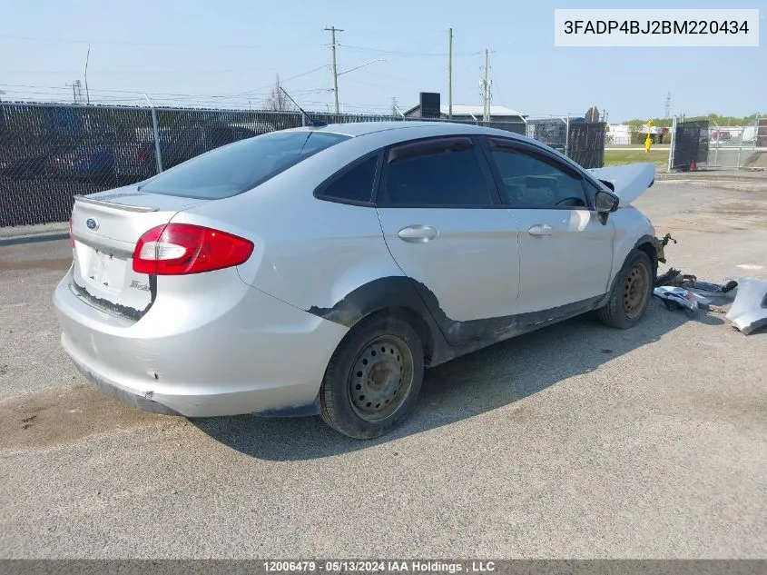 2011 Ford Fiesta Se VIN: 3FADP4BJ2BM220434 Lot: 12006479