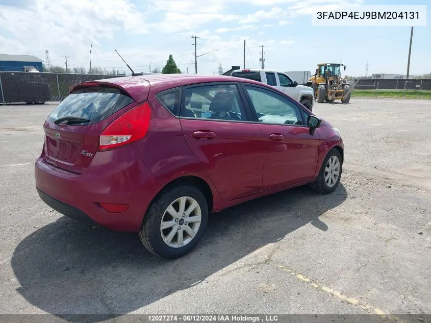 2011 Ford Fiesta VIN: 3FADP4EJ9BM204131 Lot: 12027274