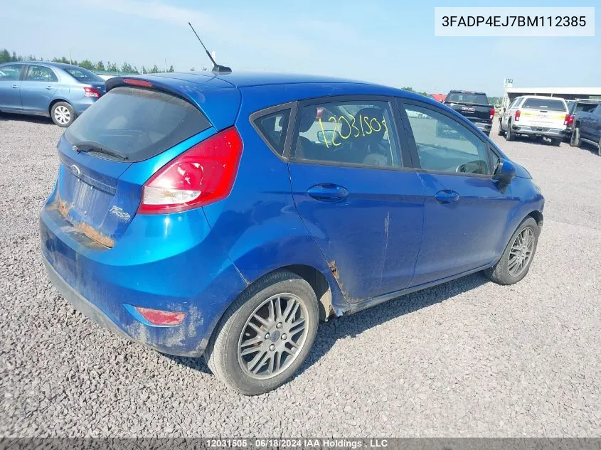 2011 Ford Fiesta VIN: 3FADP4EJ7BM112385 Lot: 12031505