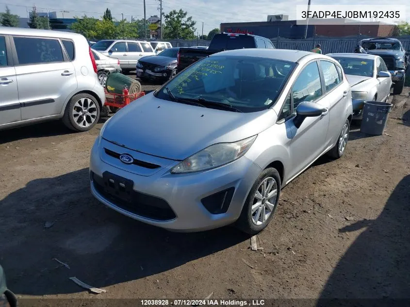 2011 Ford Fiesta Se VIN: 3FADP4EJ0BM192435 Lot: 12038928