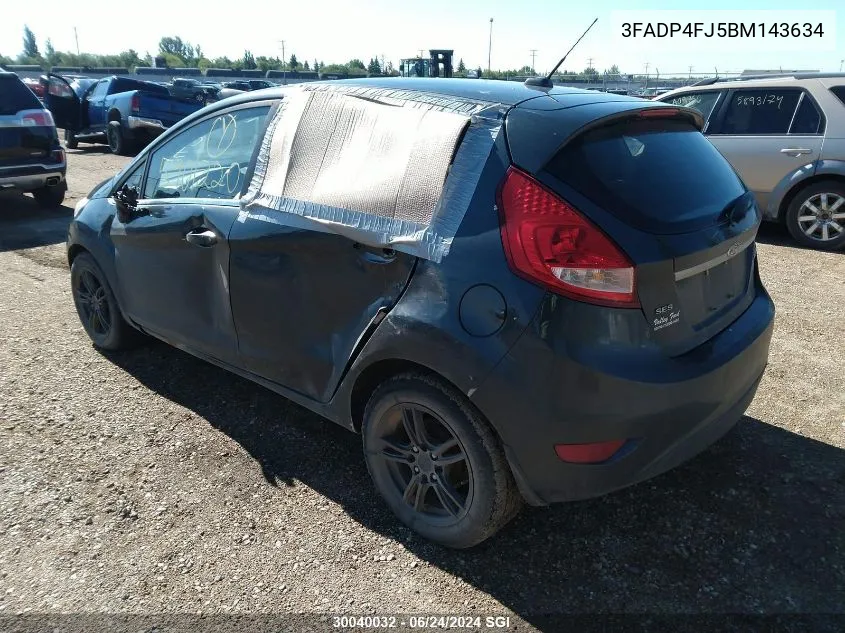 2011 Ford Fiesta Ses VIN: 3FADP4FJ5BM143634 Lot: 30040032