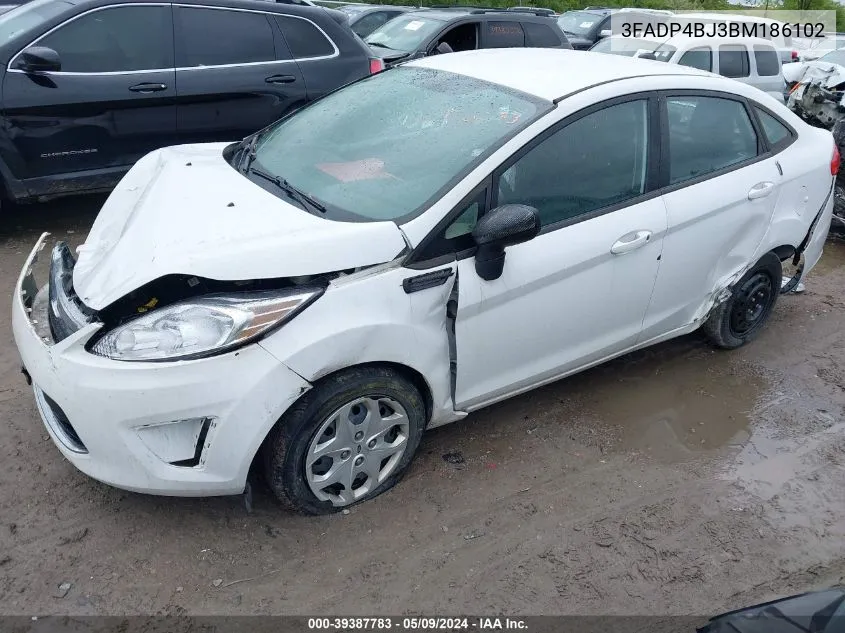 2011 Ford Fiesta Se VIN: 3FADP4BJ3BM186102 Lot: 39387783