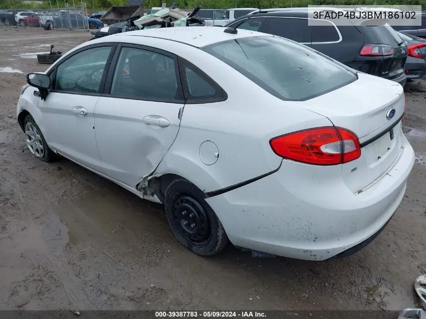 2011 Ford Fiesta Se VIN: 3FADP4BJ3BM186102 Lot: 39387783