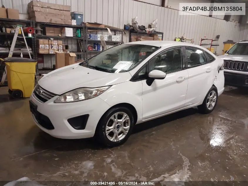 2011 Ford Fiesta Se VIN: 3FADP4BJ0BM135804 Lot: 39421495