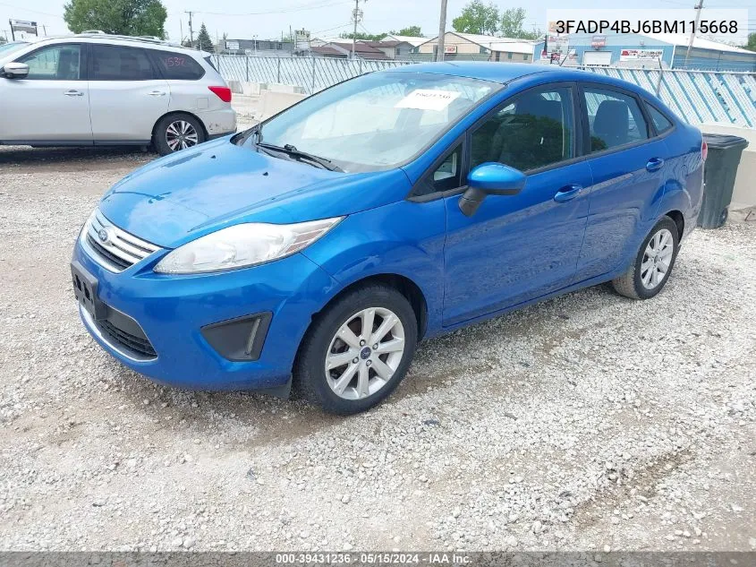 2011 Ford Fiesta Se VIN: 3FADP4BJ6BM115668 Lot: 39431236