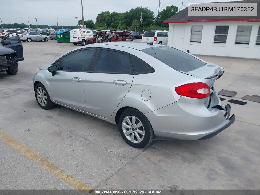 2011 Ford Fiesta Se VIN: 3FADP4BJ1BM170352 Lot: 39443096