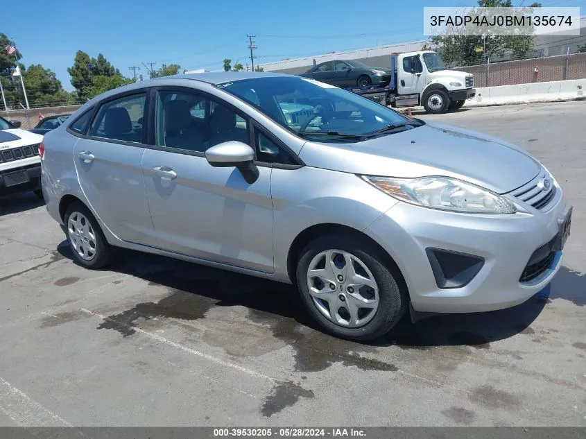 2011 Ford Fiesta S VIN: 3FADP4AJ0BM135674 Lot: 39530205