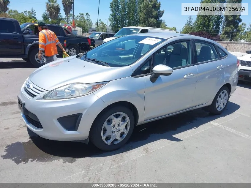 2011 Ford Fiesta S VIN: 3FADP4AJ0BM135674 Lot: 39530205