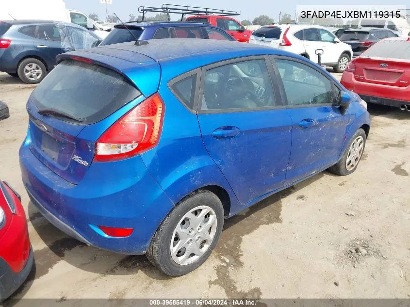 2011 Ford Fiesta Se VIN: 3FADP4EJXBM119315 Lot: 39585419