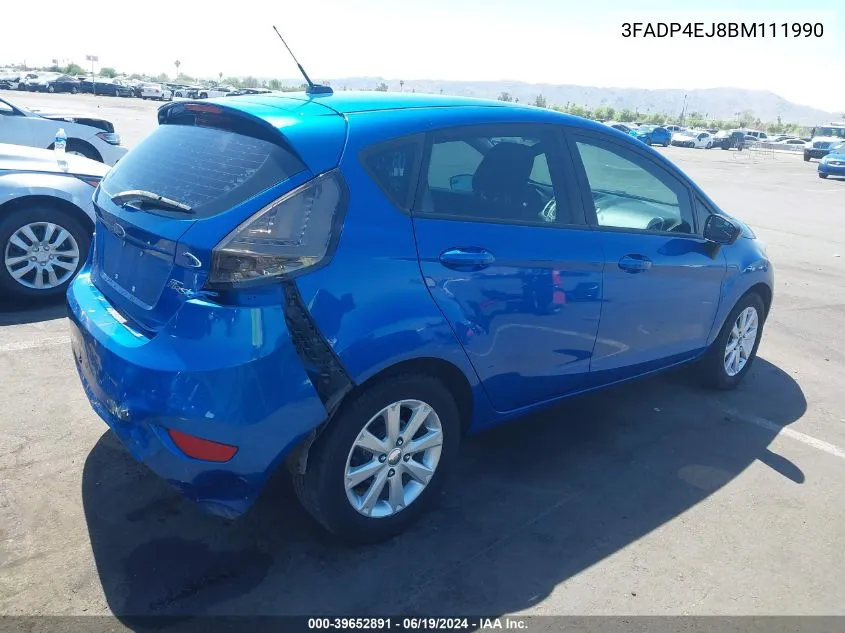 2011 Ford Fiesta Se VIN: 3FADP4EJ8BM111990 Lot: 39652891