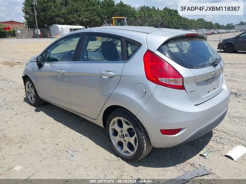 2011 Ford Fiesta Ses VIN: 3FADP4FJXBM118387 Lot: 39701475