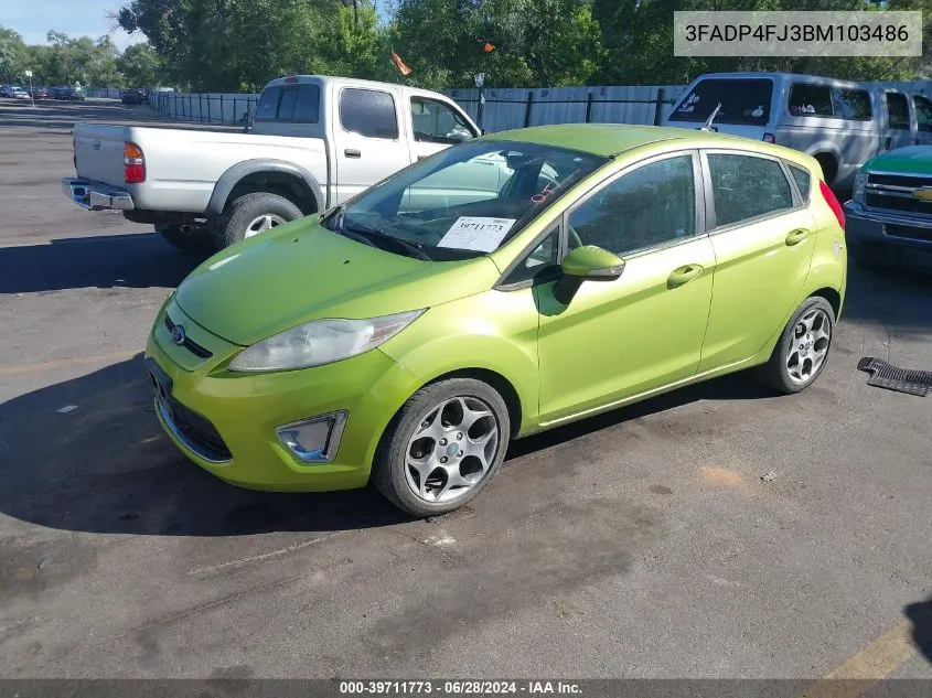 2011 Ford Fiesta Ses VIN: 3FADP4FJ3BM103486 Lot: 39711773